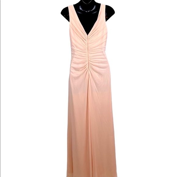 *FIRM* Marina Women's Shirred Gown “blush” soft pink formal dress size 6 - Picture 3 of 5